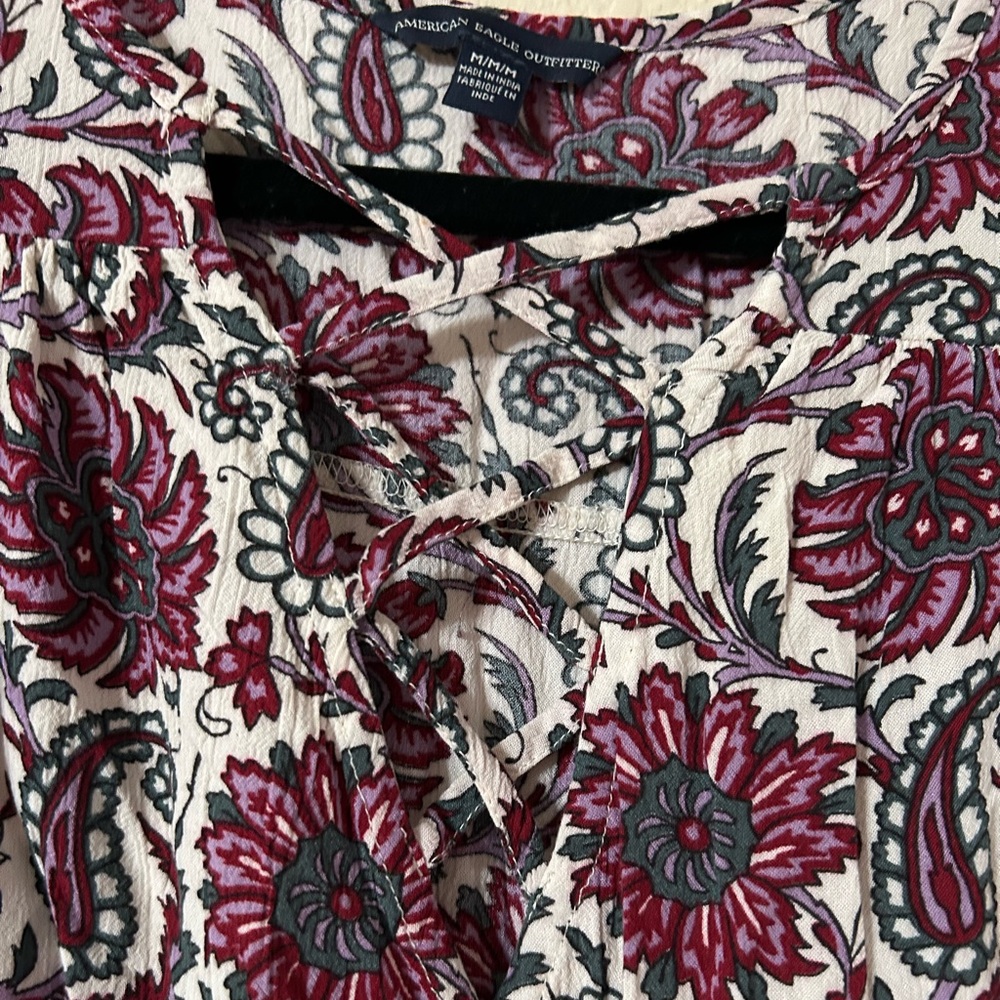 American Eagle Outfitters Floral Tunic - Red and White - Picture 2 of 6
